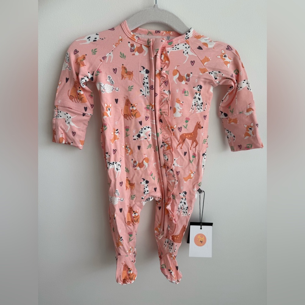 Girls Bamboo Onesie Dogs - Newborn